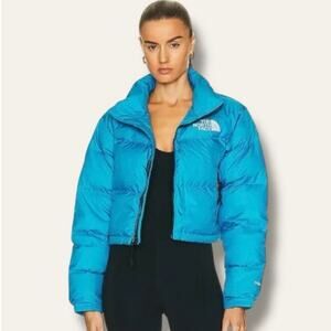 The North Face Nuptse Cropped Down Fill Jacket Acoustic Blue Extra Small Women’s